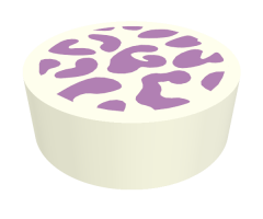 Tile, Round 1 x 1 with Medium Lavender Splotches Pattern