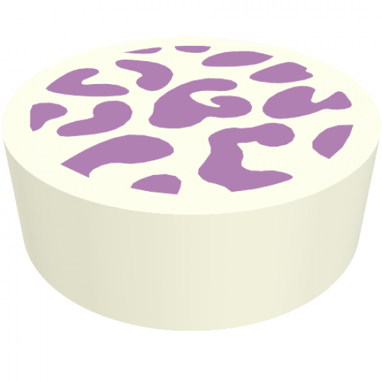 Tile, Round 1 x 1 with Medium Lavender Splotches Pattern