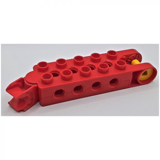 Duplo, Toolo Brick 2 x 5 with 8 Side Screw Sockets, Swivel Bracket End and Clip End