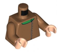 Torso Jacket with Side Closure and Black Buttons over Bright Green Shirt Pattern / Medium Nougat Arms / Light Nougat Hands