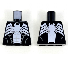 Torso Spider-Man Dark Bluish Gray Muscles Outline with White Wide Spider Front and Back Pattern (Venom)