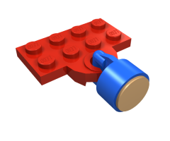 Plate, Modified 2 x 4 with Train Coupler Open for Magnet with Blue Magnet Coupling, Train - 8mm Cylinder (737a / x547a)