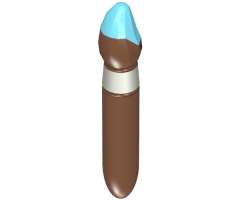 Minifigure, Utensil Paint Brush with Silver Ring and Medium Azure Tip Pattern