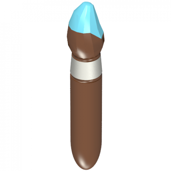 Minifigure, Utensil Paint Brush with Silver Ring and Medium Azure Tip Pattern