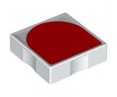 Duplo, Tile 2 x 2 with Shape Red Inverse Arch Pattern