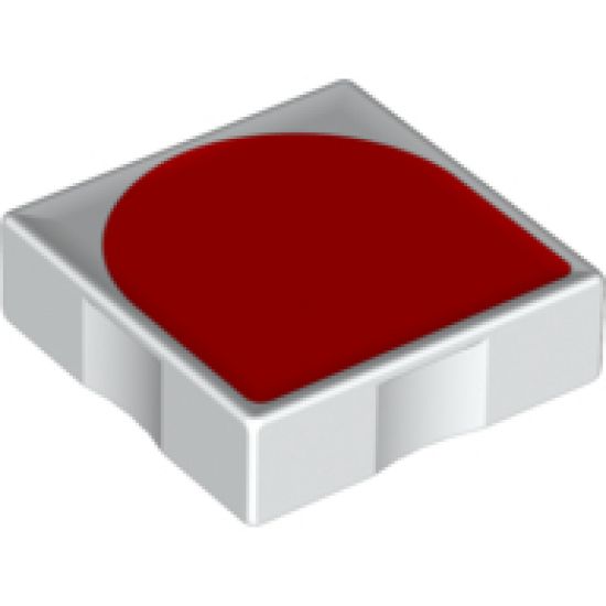 Duplo, Tile 2 x 2 with Shape Red Inverse Arch Pattern
