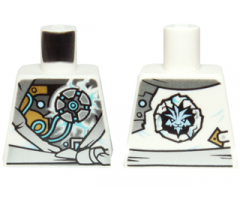 Torso Ninjago Robe with Exposed Mechanical Parts and Ice Power Emblem Pattern