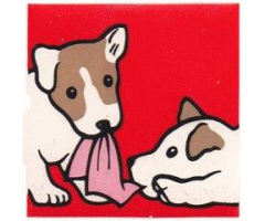 Duplo, Tile 2 x 2 x 1 with Dog Mosaic Picture 08 Pattern (Set 1078)