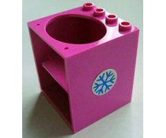 Container Cupboard 4 x 4 x 4 with Elliptical Hole for Sink with Blue Snowflake Pattern (Sticker) - Set 5847