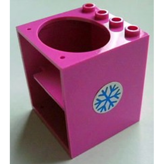 Container Cupboard 4 x 4 x 4 with Elliptical Hole for Sink with Blue Snowflake Pattern (Sticker) - Set 5847