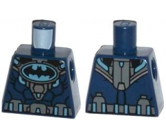 Torso Batman Logo in Medium Blue Oval with Body Armor and Dark Bluish Gray Belt Pattern