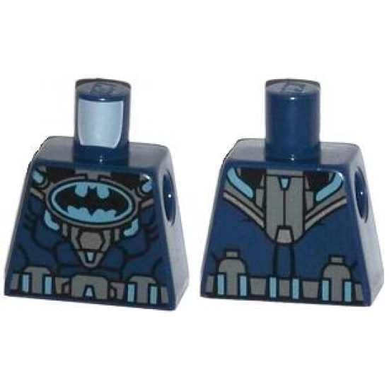 Torso Batman Logo in Medium Blue Oval with Body Armor and Dark Bluish Gray Belt Pattern