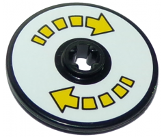 Technic, Disk 3 x 3 with Double Yellow Arrow Segmented Pattern (Sticker) - Set 10261