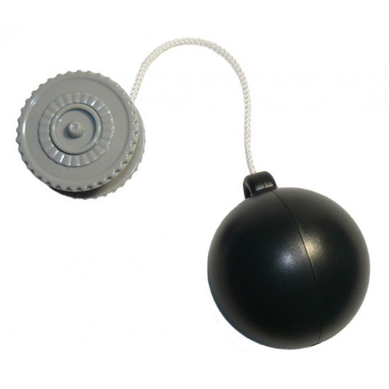 Duplo Winch Drum Narrow Ridged with White String and Black Wrecking Ball