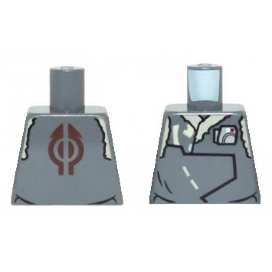 Torso SW Vest with Overlapping Panels and Metallic Silver Badge Pattern
