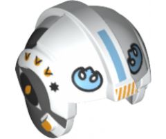 Minifigure, Headgear Helmet SW Rebel Pilot with Bright Light Blue Rebel Logo and Dark Bluish Gray Sides Pattern