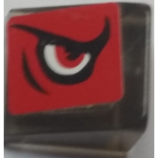 Slope 30 1 x 1 x 2/3 with Angry Red Eye Pattern Model Right Side (Sticker) - Set 8182
