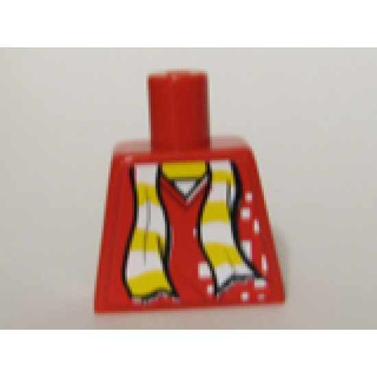 Torso Scarf Yellow Stripes Pattern (Sticker)