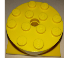 Turntable 4 x 4 x 1 1/3 Top with Yellow Square Base, Locking (87081 / 61485)