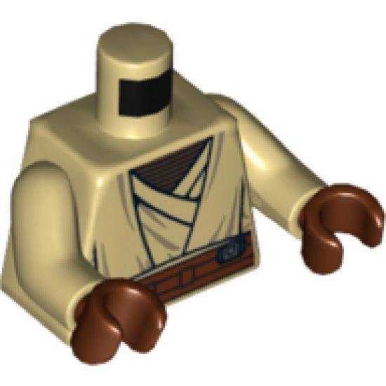 Torso SW Jedi Robe, Reddish Brown Undershirt and Belt Pattern (SW Agen Kolar) / Tan Arms / Reddish Brown Hands