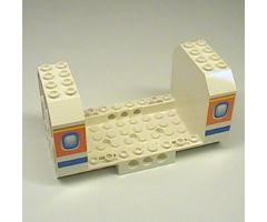 Aircraft Fuselage Angular Bottom 6 x 12 x 5 with Windows on Orange & Blue Stripes Pattern