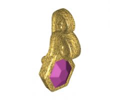 Minifigure, Headgear Accessory Turban Pin with Jewel Purple Pattern