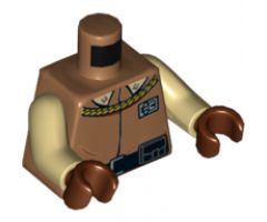 Torso SW General Calrissian Gold Braid, Badge and Black Belt Pattern / Tan Arms / Reddish Brown Hands