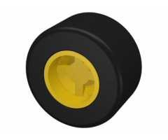 Wheel & Tire Assembly 8mm D. x 9mm (for Slicks), Hole Round for Wheels Holder Pin with Black Tire Smooth Small Wide Slick (30027a / 30028)