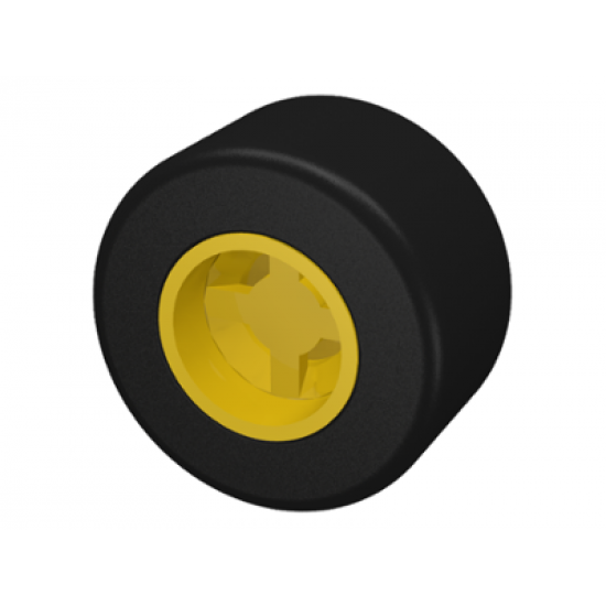 Wheel & Tire Assembly 8mm D. x 9mm (for Slicks), Hole Round for Wheels Holder Pin with Black Tire Smooth Small Wide Slick (30027a / 30028)