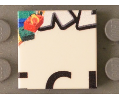 Tile 2 x 2 with Bricks, Black 'RL' Lower Half and Partial 'ECH' Pattern