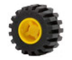 Wheel & Tire Assembly 11mm D. x 12mm, Hole Notched for Wheels Holder Pin with Black Tire Offset Tread Small Wide (6014b / 6015)
