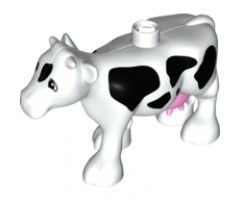 Duplo, Animal Cow Adult, Walking, Black Spots, Bright Pink Udder