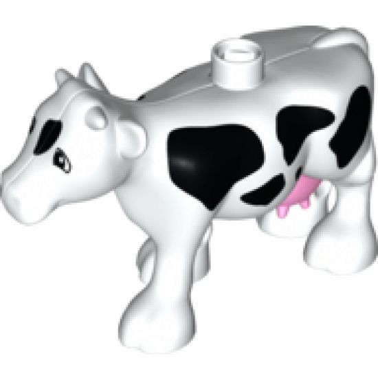 Duplo, Animal Cow Adult, Walking, Black Spots, Bright Pink Udder