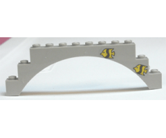 Arch 1 x 12 x 3 with Two Fish Pattern (Stickers) - Set 6441