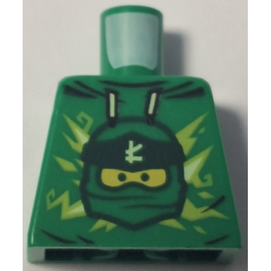 Torso Hoodie with Ninjago Lloyd's Head, Logogram 'L' and Name on Back Pattern