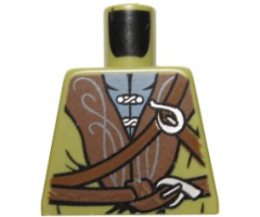 Torso LotR Cloak with Brown Collar and Straps Pattern (Legolas)