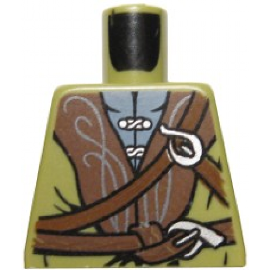 Torso LotR Cloak with Brown Collar and Straps Pattern (Legolas)