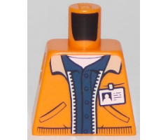 Torso Town Jacket with Pockets Over Dark Blue Shirt with Name Tag and Miners Logo on Back Pattern