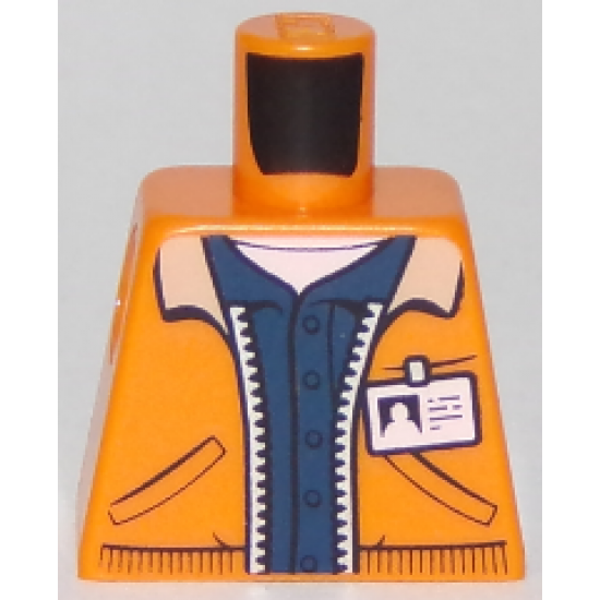 Torso Town Jacket with Pockets Over Dark Blue Shirt with Name Tag and Miners Logo on Back Pattern