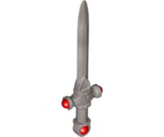 Minifigure, Weapon Sword, Ornate with Trans-Red Jewels on Crossguard and Pommel Pattern (Sword of Gryffindor)