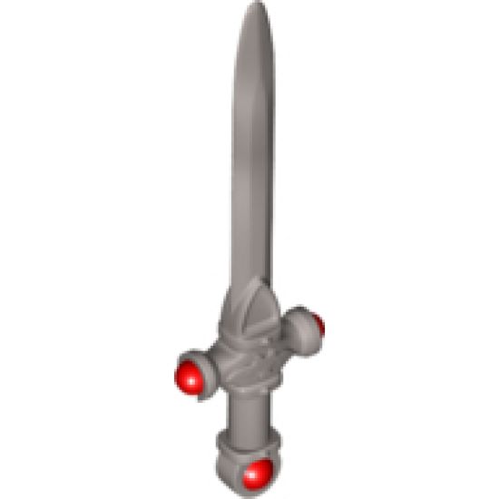 Minifigure, Weapon Sword, Ornate with Trans-Red Jewels on Crossguard and Pommel Pattern (Sword of Gryffindor)