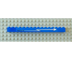 Brick 1 x 16 with White Zigzag Arrow Right Pattern (Sticker) - Sets 4560 / 4561