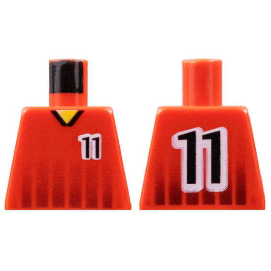 Torso Soccer Black Fading Stripes and No. 11 Front and Back Pattern