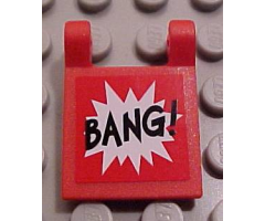 Flag 2 x 2 Square with 'BANG!' Small Font and White Starburst Explosion Horizontal Pattern on Both Sides (Stickers) - Set 7782