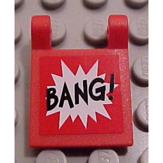 Flag 2 x 2 Square with 'BANG!' Small Font and White Starburst Explosion Horizontal Pattern on Both Sides (Stickers) - Set 7782