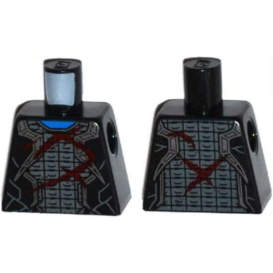 Torso Robes with Silver Trim over Armor and Dark Red Wounds Pattern