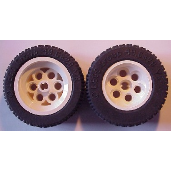 Wheel & Tire Assembly 36.8mm D. x 26mm VR with Axle Hole, with Black Tire 49.6 x 28 VR (6595 / 6594)