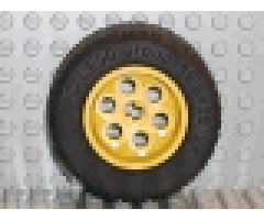 Wheel & Tire Assembly 36.8mm D. x 26mm VR with Axle Hole, with Black Tire 49.6 x 28 VR (6595 / 6594)