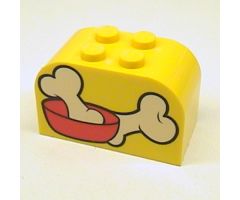 Slope, Curved 4 x 2 x 2 Double with Four Studs with Dog Bones Pattern
