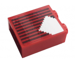 Brick 1 x 2 x 2 with Inside Stud Holder with Gray Stripes and White Stripe Small Pattern (Sticker) - 10272